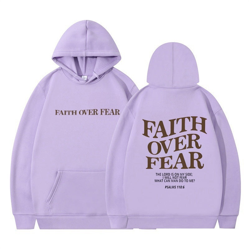 New Hoodie Faith Fear Men's And Women's Printed Sweatshirt