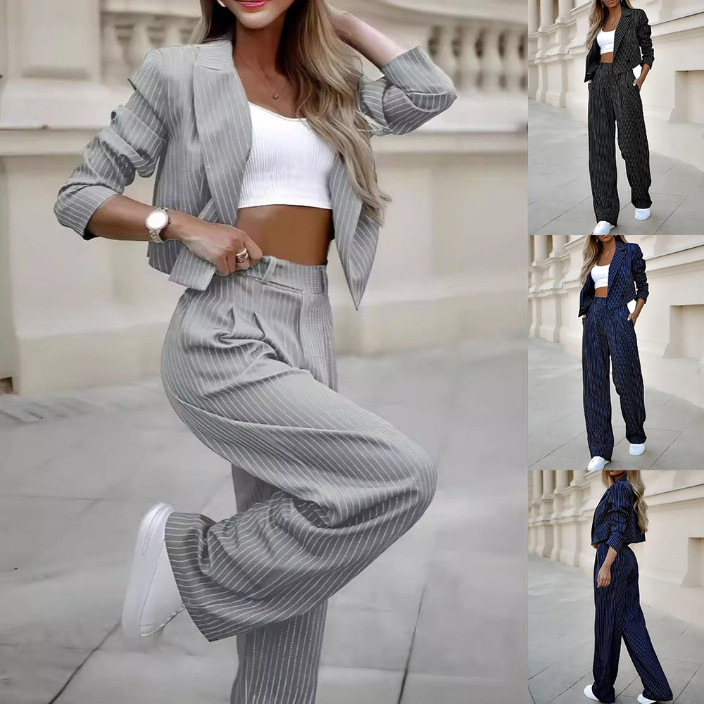 Fashion Striped Suits Casual Lapel