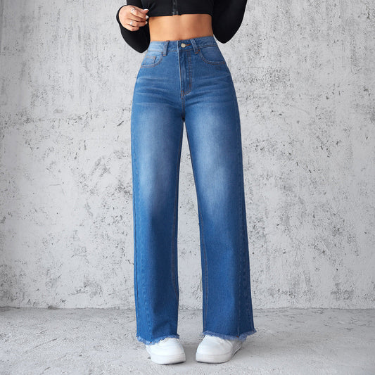 Chic Highwaist Wideleg Denim Jeans